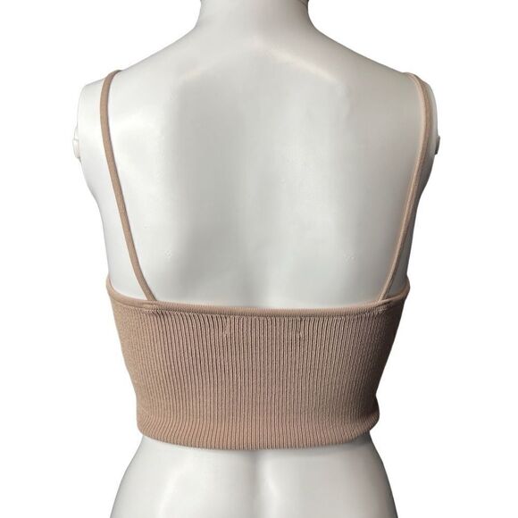 Signature8 Ribbed Bustier Crop Top Brown Size Small - Picture 3 of 3